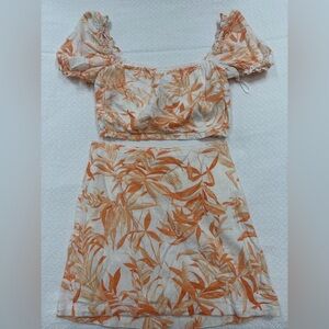 Abercrombie and Fitch Linen Skirt and Crop Top Set Size Small